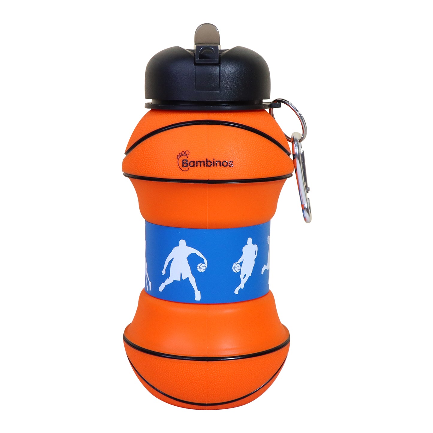Bambinos Kids Basketball Water Bottle Silicone Collapsible BPA-FREE