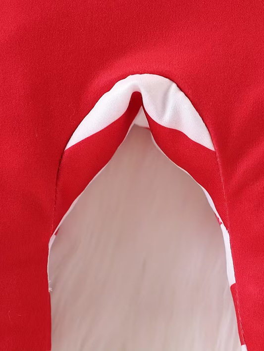 Long-Sleeve Christmas Bodysuit with Santa & Reindeer Print – Baby Romper for Newborns & Infants