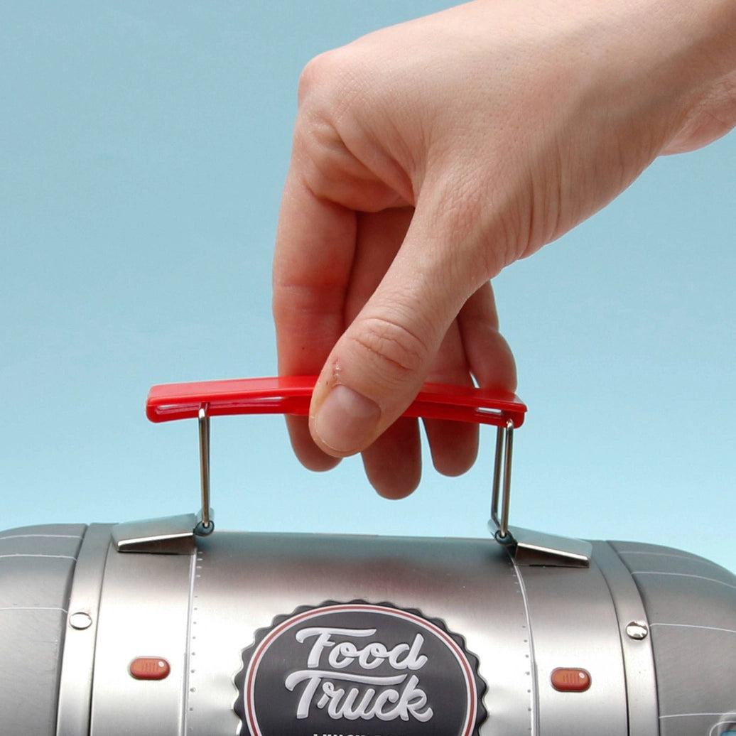 Bambinos Great Food Truck lunch box side view showing design details