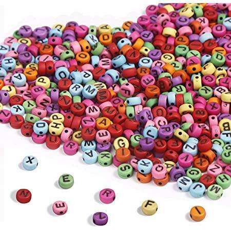 400 Mix Colour Alphabet Letter Beads 6.5mm Acrylic Jewellery Making Beads