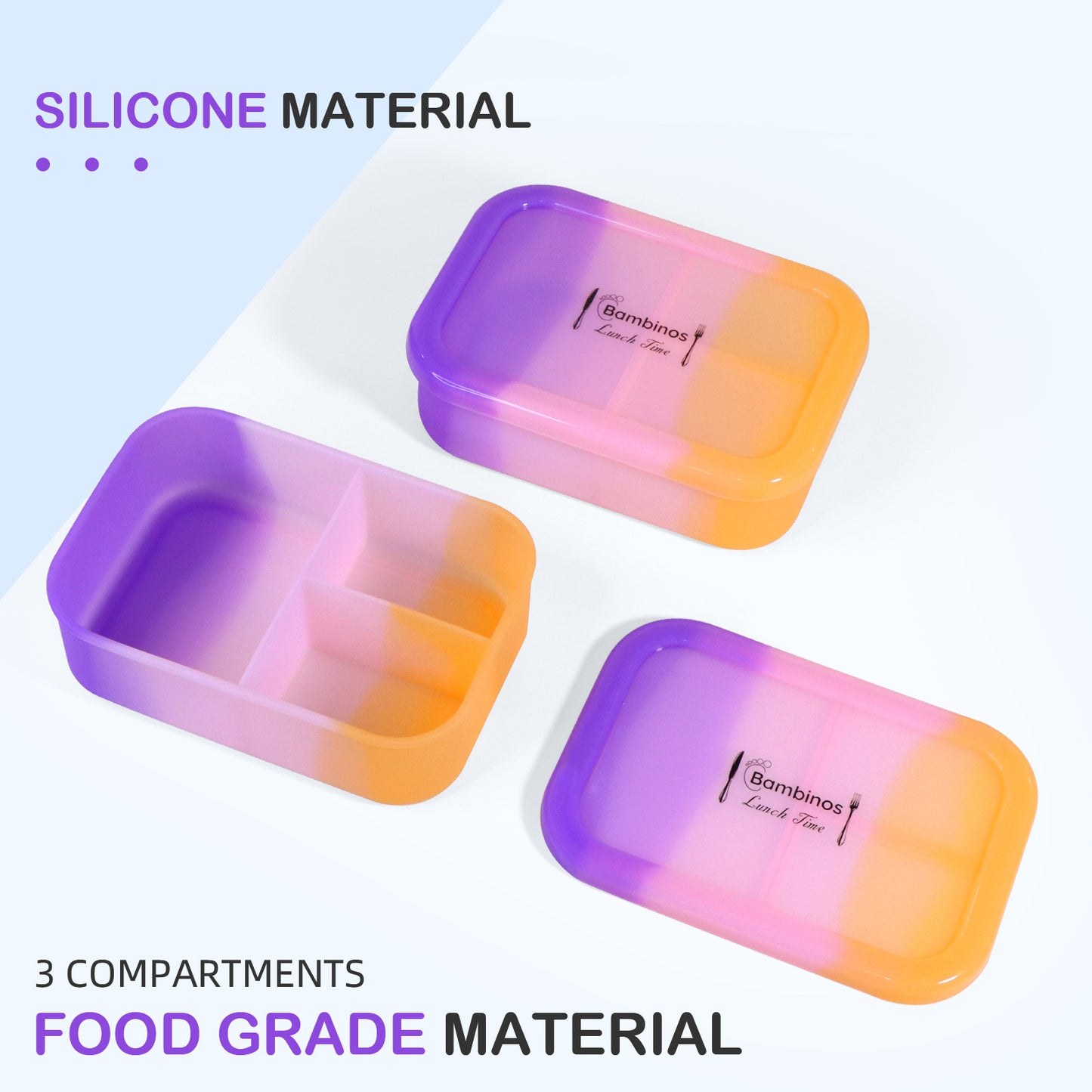 Bambinos Silicone container for Kitchen and Kids needs Bento Box Food Storage