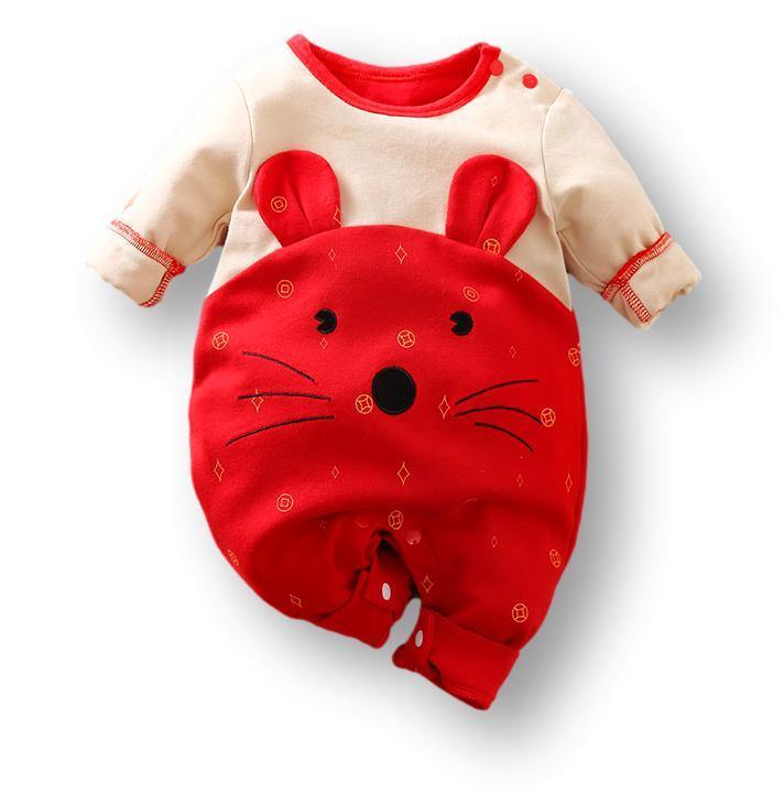 Red Bear Babysuit Romper - Bambinos