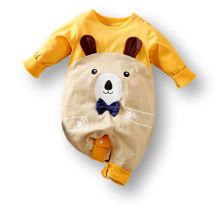 Yellow Bowtie Bear Romper