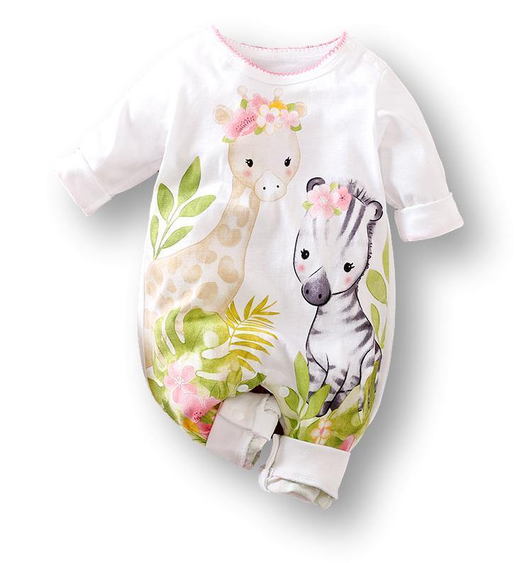 Giraffe & Zebra Babysuit Romper - Bambinos