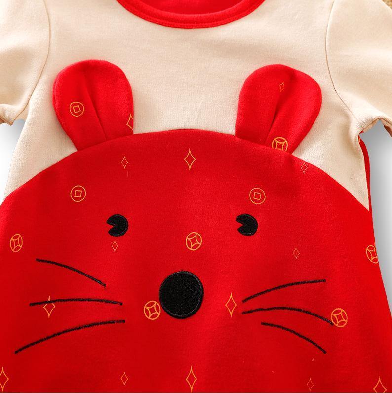 Red Bear Babysuit Romper - Bambinos
