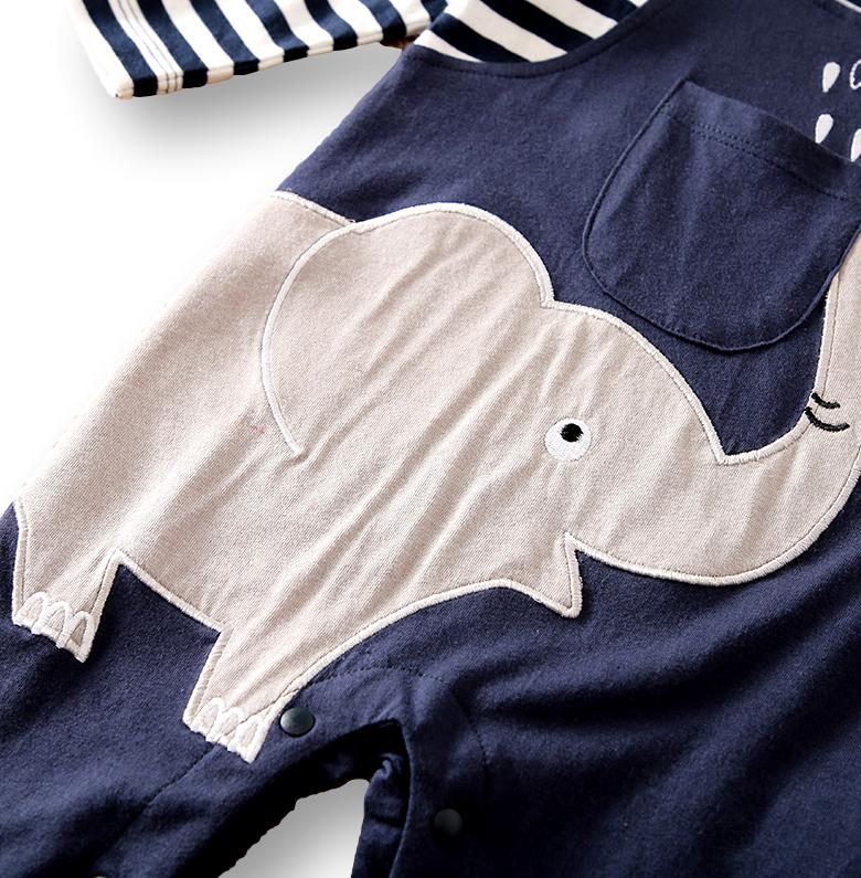 Blue Elephant Dungarees Romper